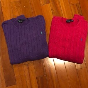 Two Ralph Lauren sweaters.